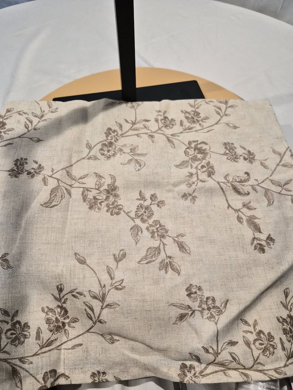 Jinchan Neutral Floral Linen Curtains